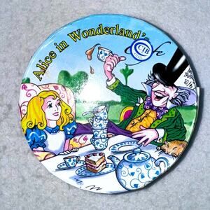 2008 Paul Cardew "Alice in Wonderland" Coaster Set 4 Ceramic Coasters in Box 4”
